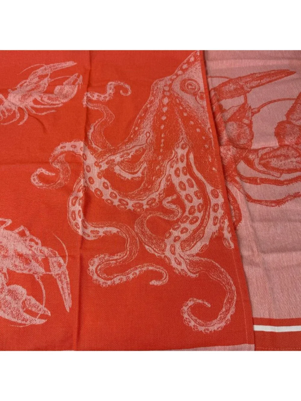 Pad Home Burnt Orange Marine Octopus Lobster Cotton Tea Towels Set Of 2